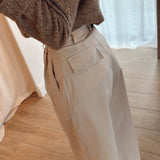 Wide ecru pantalon