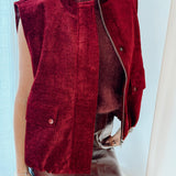 Burgundy velvet gilet
