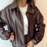 Burgundy leather jacket
