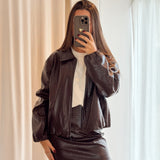 Burgundy leather skirt