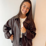 Burgundy leather jacket