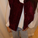 Burgundy velvet gilet