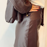 Burgundy leather skirt