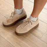 Beige suède sneakers