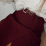 Burgundy skort with belt