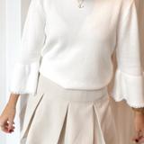 Crème plissé skort