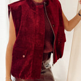 Burgundy velvet gilet