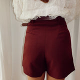Burgundy skort with belt