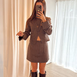 Brown striped blazer