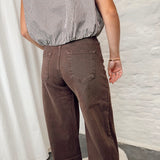 Brown balloon jeans A3830