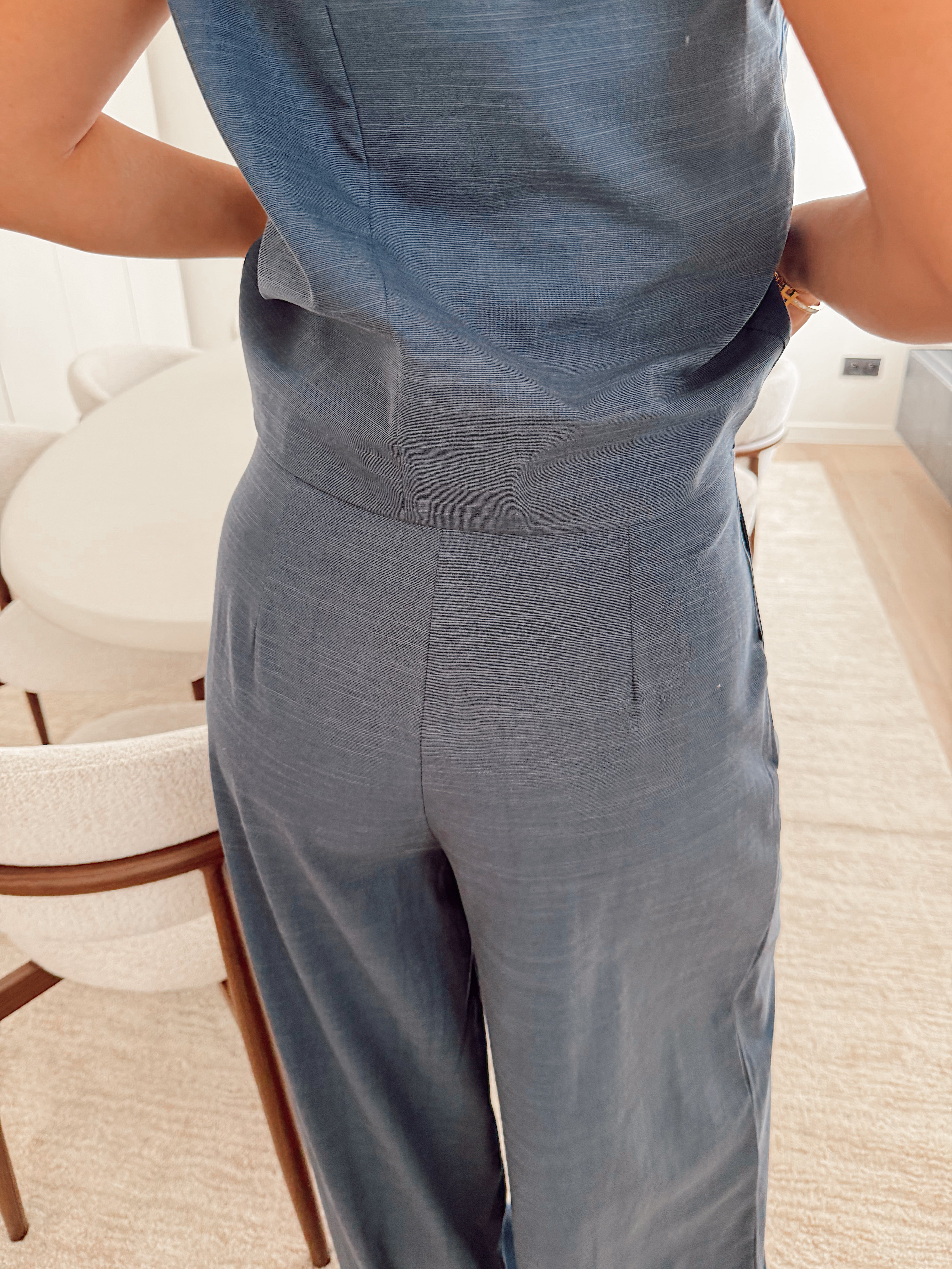 Navy linen pantalon PA7188