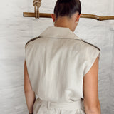 Linen trenchy waistcoat G26090
