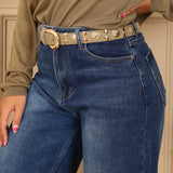 Belt with golden studs 042885-4064