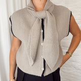 Gilet with scarf B2020 TAUPE