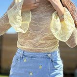 Yellow Lace Top