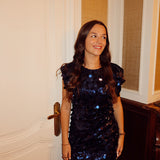 Dark blue sequin dress