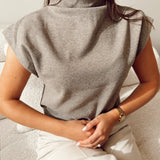 Taupe soft knit with collar TL2239