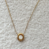 White stone necklace