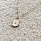 Square charm necklace