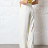 Wide ecru pantalon