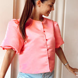 Fushia Balloon Sleeve Top