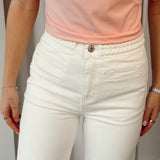 White detailed jeans