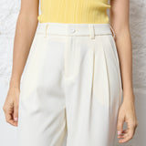 Wide ecru pantalon