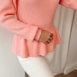 Pink ruffle knit