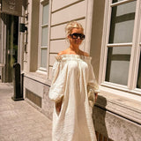 Off Shoulder Dress - Creme L05419