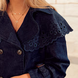 Denim broderie jacket H2002