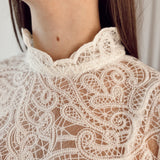 Lace blouse beige