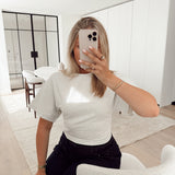Soft grey centered tee TL2192