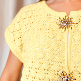 Crochet Gilet Sunny Button Yellow