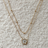 Double layered flower necklace