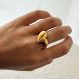 Golden heart ring