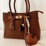 Brown suède bag