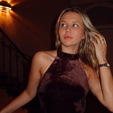 Brown velvet sequin ensemble