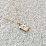 Square charm necklace