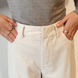 Velours ecru pantalon