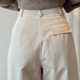 Wide ecru pantalon