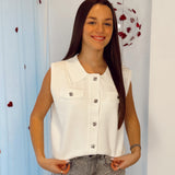 Classy white debardeur