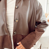 Leather suede jacket Brown - Kelli B612