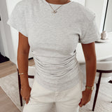 ruffled tee with shoulderpads TSL2189