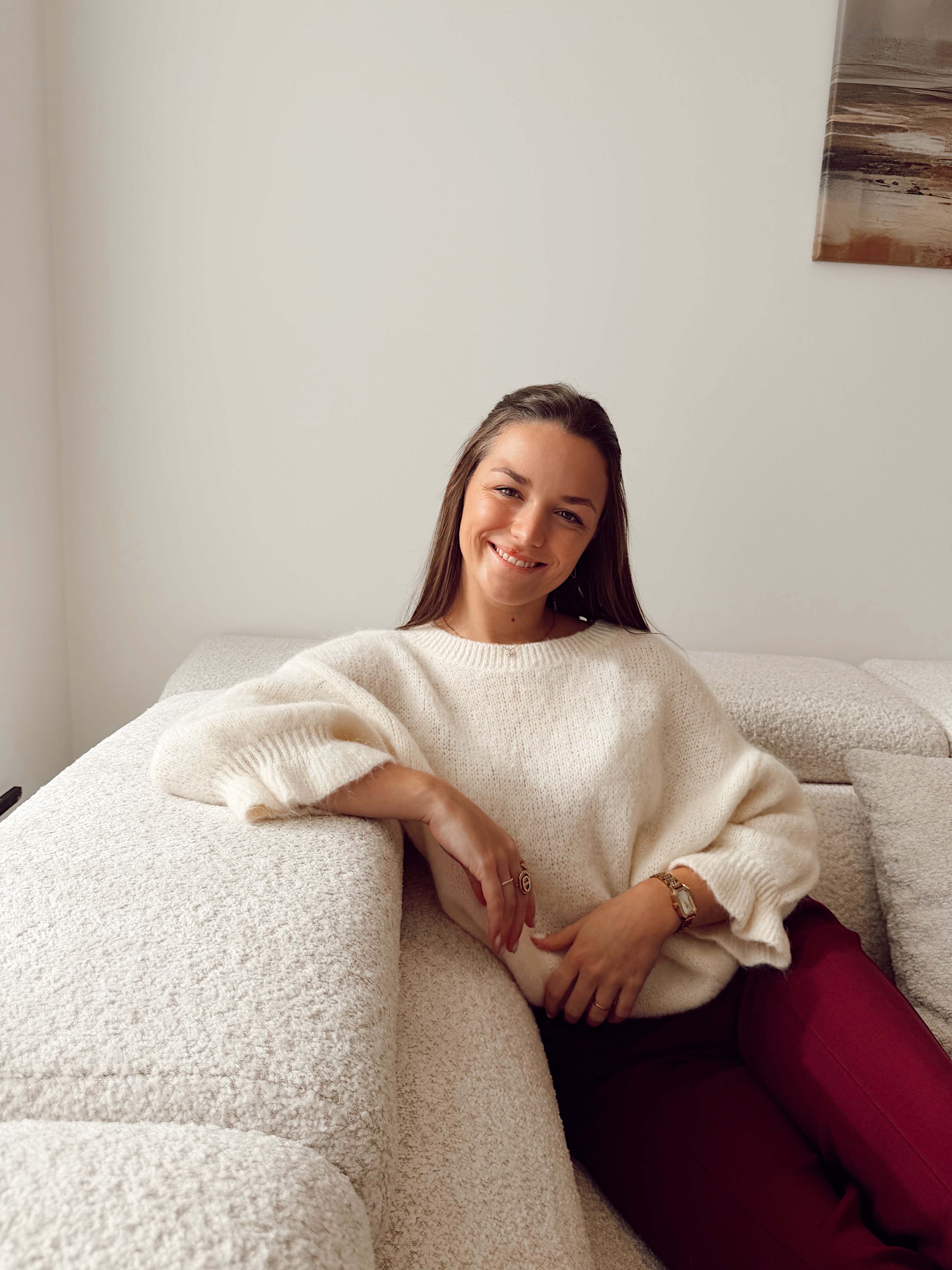 Mada cozy knit ecru b606