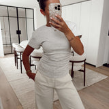 ruffled tee with shoulderpads TSL2189