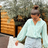 Flower Blouse Turqoise