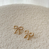 Pearl bow earrings
