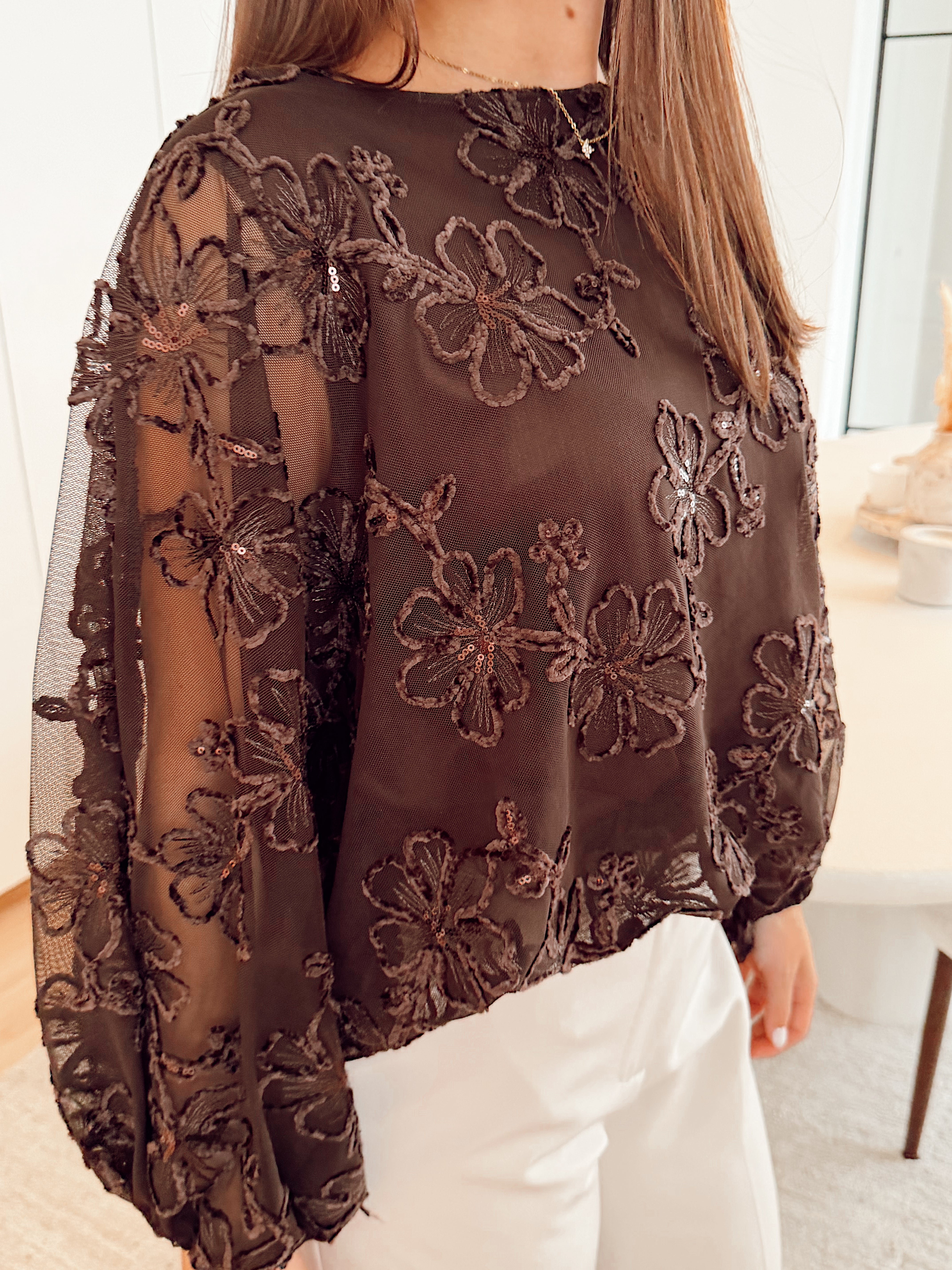 Omega blouse brown b603