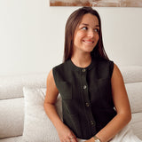 Classy pocket Cardigan Olive - Evita B609
