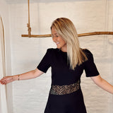 Floral lace dress BLACK